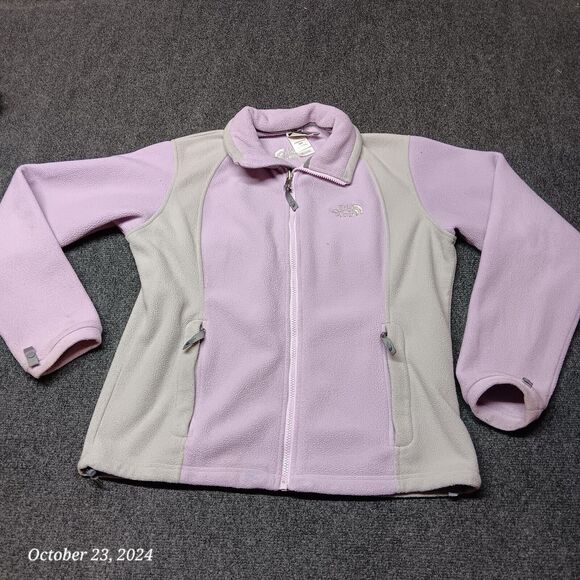 The North Face Fleece Jacket Women Medium Purple Full Zip Pockets - Picture 1 of 8